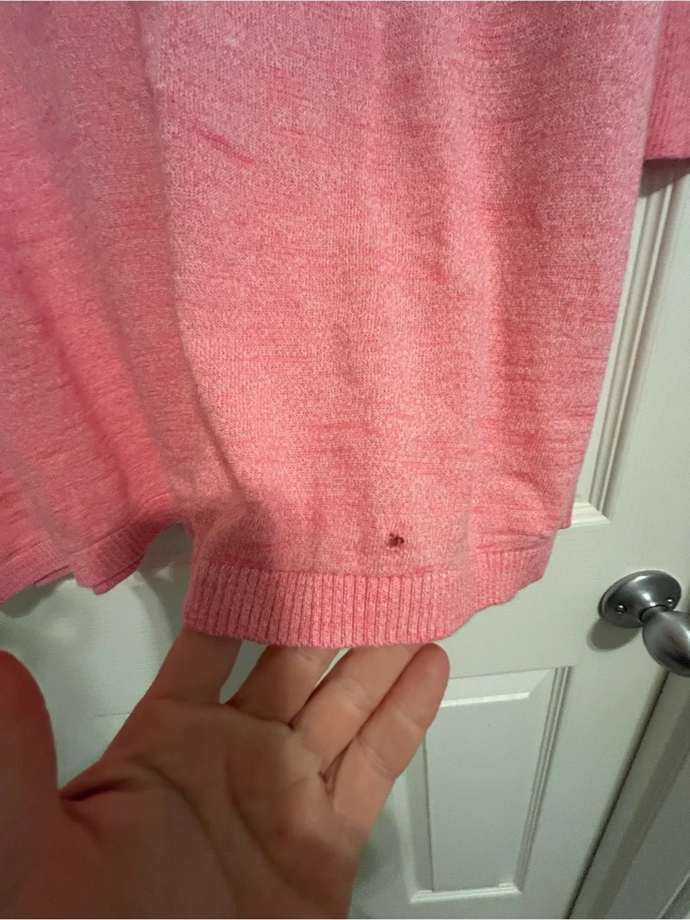 Talbots Pink Cotton V-Neck Sweater